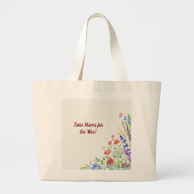 Floral Twin Mum Large Tote Bag (Front)