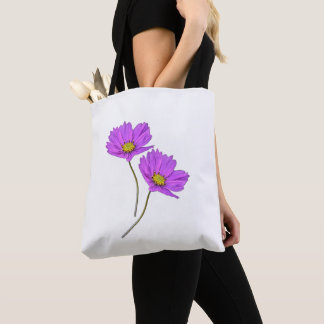 Floral Two Purple Cosmos Tote Bag