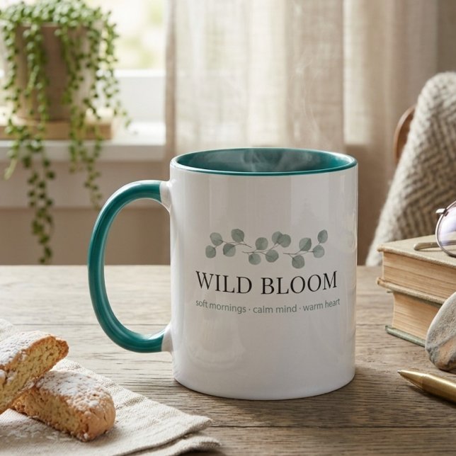 Floral Two Tone Coffee Mug – Aesthetic Botanical  (Creator Uploaded)