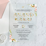 Floral Typography Anand Karaj Sikh Wedding Acrylic Invitations<br><div class="desc">Amaze your guests with this elegant Sikh wedding invite featuring modern typography and beautiful flowers. Simply add your event details on this easy-to-use template to make it a one-of-a-kind invitation.</div>