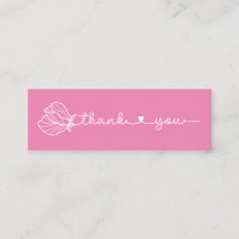 Floral Typography Simple Pink Minimal Thank You