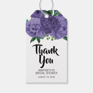 Floral Ultra Violet Purple Bridal Shower Gift Tags