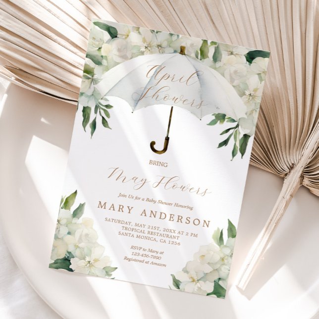 Floral Umbrella April Showers Bring May Flowers Invitation (Creator Uploaded)