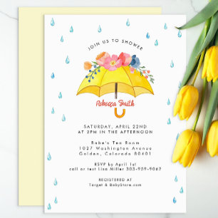 Floral Umbrella Baby Shower Invitation – April Sho