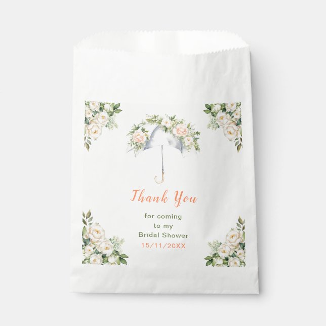 Floral Umbrella Bridal Shower Favour Bags (Front)