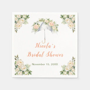 Floral Umbrella Bridal Shower Napkin