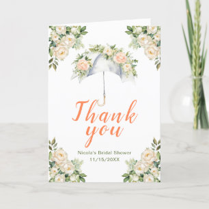 Floral Umbrella Bridal Shower Thank You Card