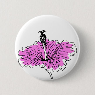 Floral und pink 6 cm round badge