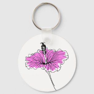 Floral und pink key ring