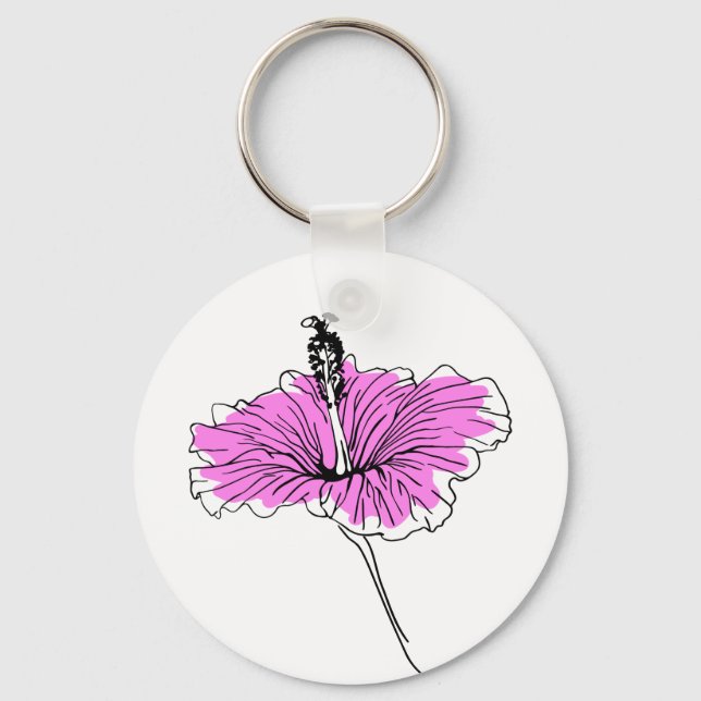 Floral und pink key ring (Front)
