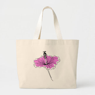 Floral und pink large tote bag