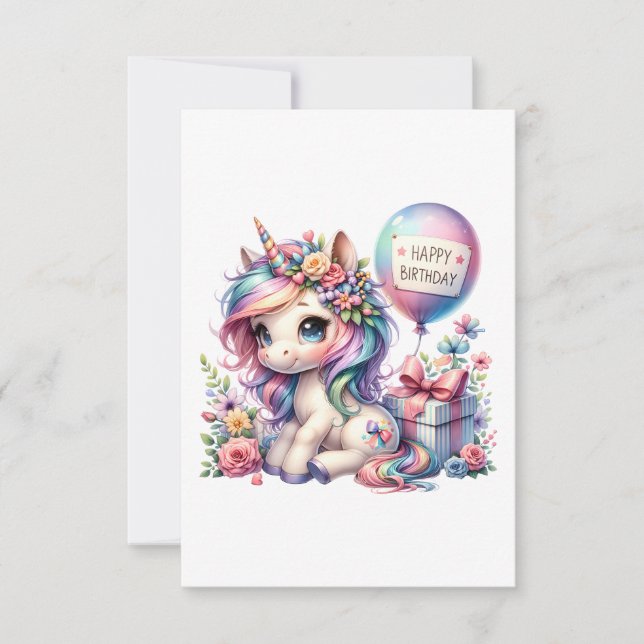 Floral Unicorn Birthday Joy (Front)