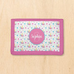 Floral Unicorn Face Personalised Monogram Girls Trifold Wallet<br><div class="desc">Cute unicorn pattern kids wallet makes a wonderful gift for a girl. Design features a whimsical unicorn face and flowers in purple,  pink and teal.</div>
