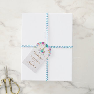 Floral unicorn favour tags