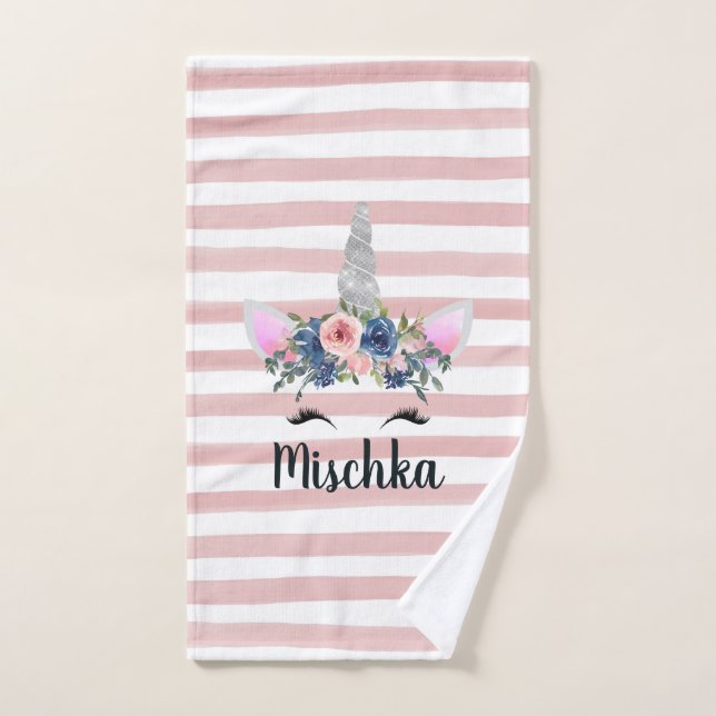 Floral Unicorn Hand Towel (Hand Towel)