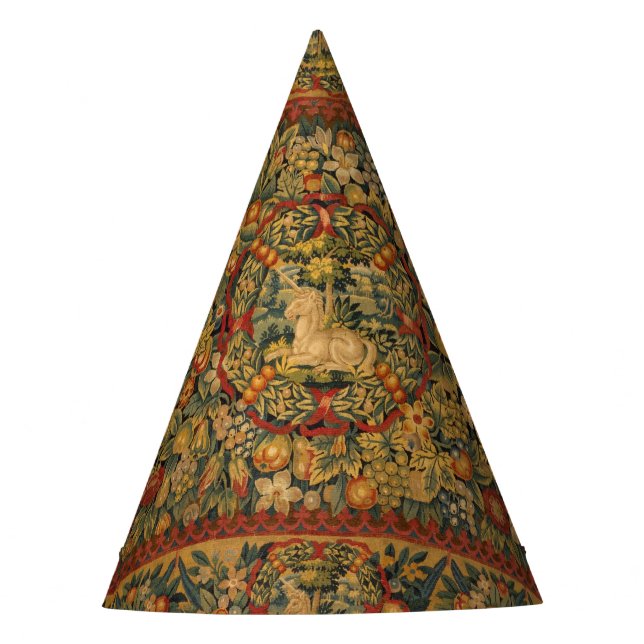 Floral Unicorn Motif Party Hat (Front)