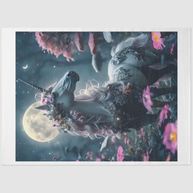 Floral Unicorn Tissue Paper (Front)