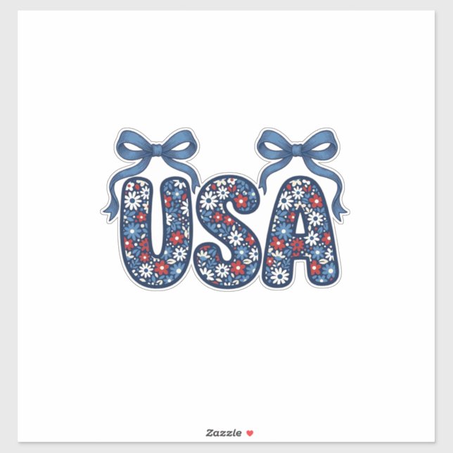 Floral USA Bow Patriotic Vector Design_1 (Sheet)