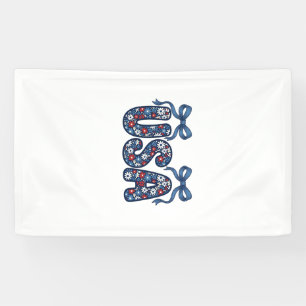 Floral USA Bow Patriotic Vector Design_1 Banner