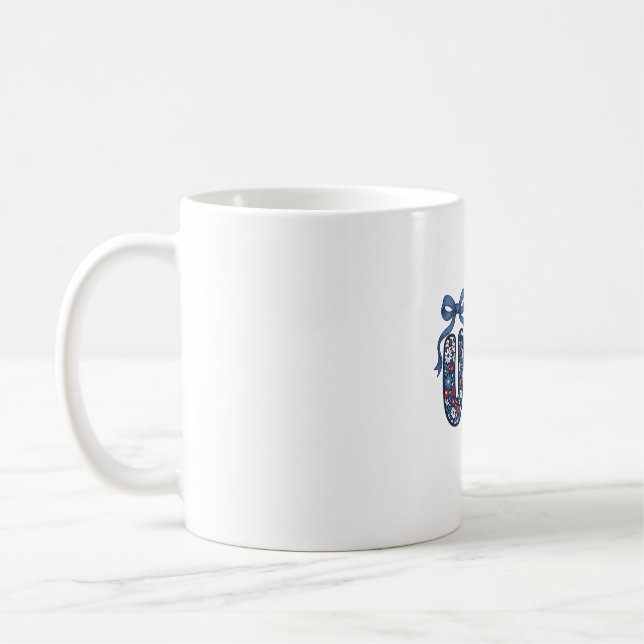 Floral USA Bow Patriotic Vector Design_1 Coffee Mug (Left)