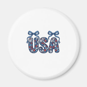 Floral USA Bow Patriotic Vector Design_1 Magnet