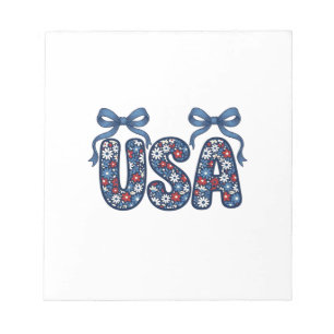 Floral USA Bow Patriotic Vector Design_1 Notepad