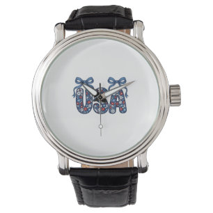 Floral USA Bow Patriotic Vector Design_1 Watch