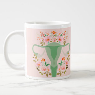 Floral Uterus mug- (Sage) Large Coffee Mug