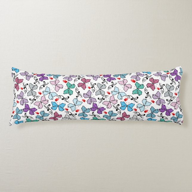 Floral Valentine Pattern Body Cushion (Front)