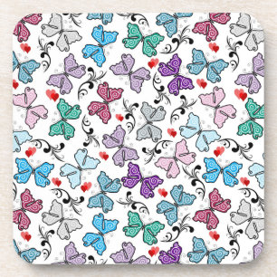 Floral Valentine Pattern Coaster