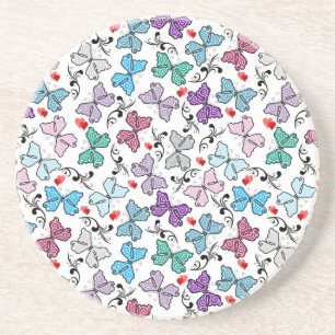 Floral Valentine Pattern Coaster