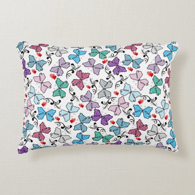 Floral Valentine Pattern Decorative Cushion (Front)