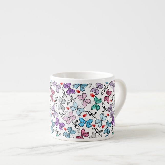 Floral Valentine Pattern Espresso Cup (Front Right)