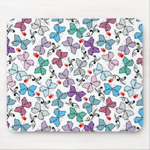 Floral Valentine Pattern Mouse Pad