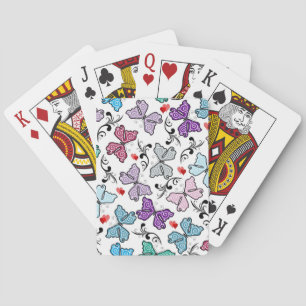 Floral Valentine Pattern Playing Cards