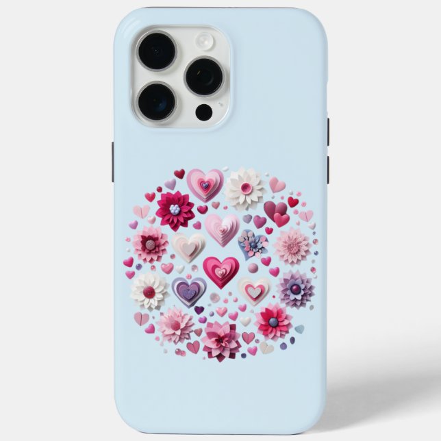 Floral Valentine's Day heart Case-Mate iPhone Case (Back)