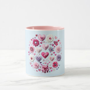 Floral Valentine's Day heart Mug