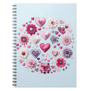 Floral Valentine's Day heart Notebook