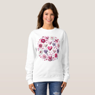 Floral Valentine's Day Heart Sweatshirt