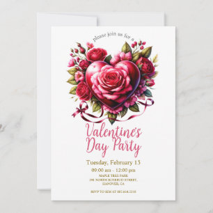 Floral Valentine's Day Party Invitation