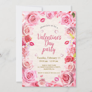 Floral Valentine's Day Party Invitation