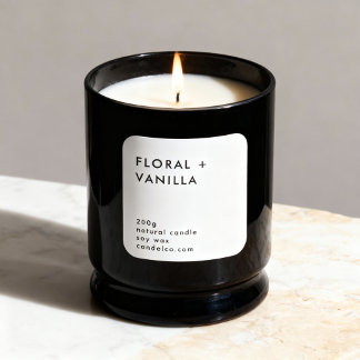 Floral Vanilla Custom Candle Label Sticker 