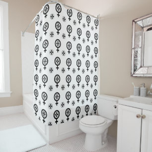 Floral Venus Symbol Pattern Shower Curtain