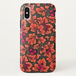 FLORAL/ VERMILLION, PINK, GREEN & BROWN Case-Mate iPhone CASE
