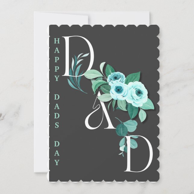 Floral Vertical Custom Dads Day Holiday Card (Front)