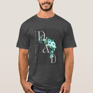 Floral Vertical Custom Dads Day T-Shirt
