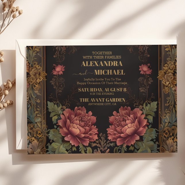 Floral Victorian Gothic Wedding Invitation (Creator Uploaded)