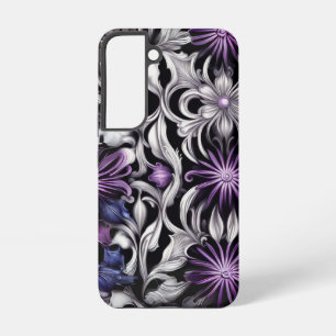Floral Victorian Repeating Pattern Purple Samsung Galaxy Case