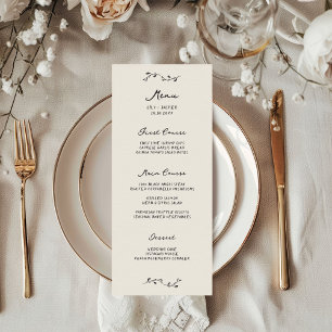 Floral Vine Border Handwritten Wedding Menu