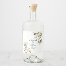 Floral Vine Liquor Bottle Label